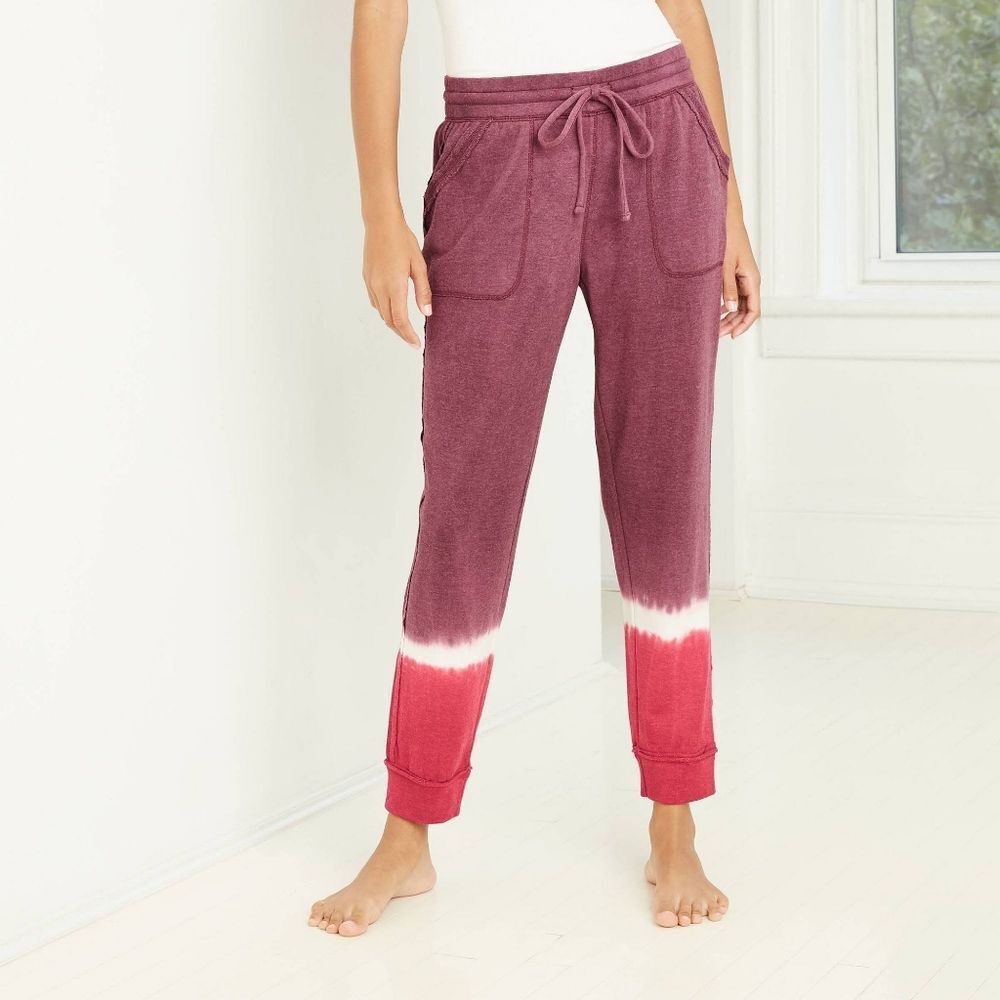 NWT Knox Rose Tie Dye Joggers Women's Small Maroon Pink